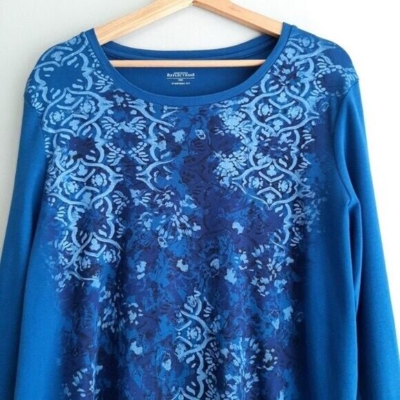 NORTHERN REFLECTIONS Floral & Scroll Pattern Crewneck Top Sz XXL - Picture 3 of 7